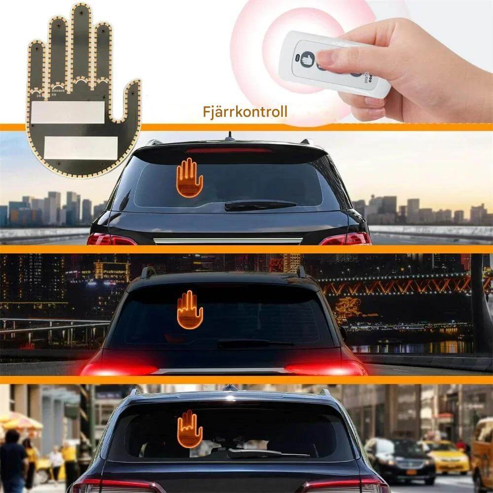 Demonstration av GlowHand handlampa och fjärrkontroll i bil