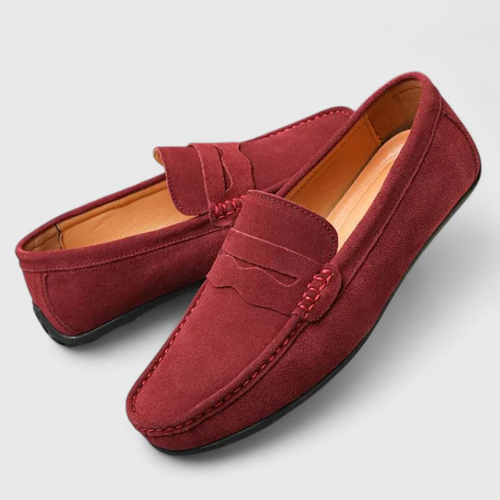 Bekväma slip-on skor för män i äkta läder, ovansida
