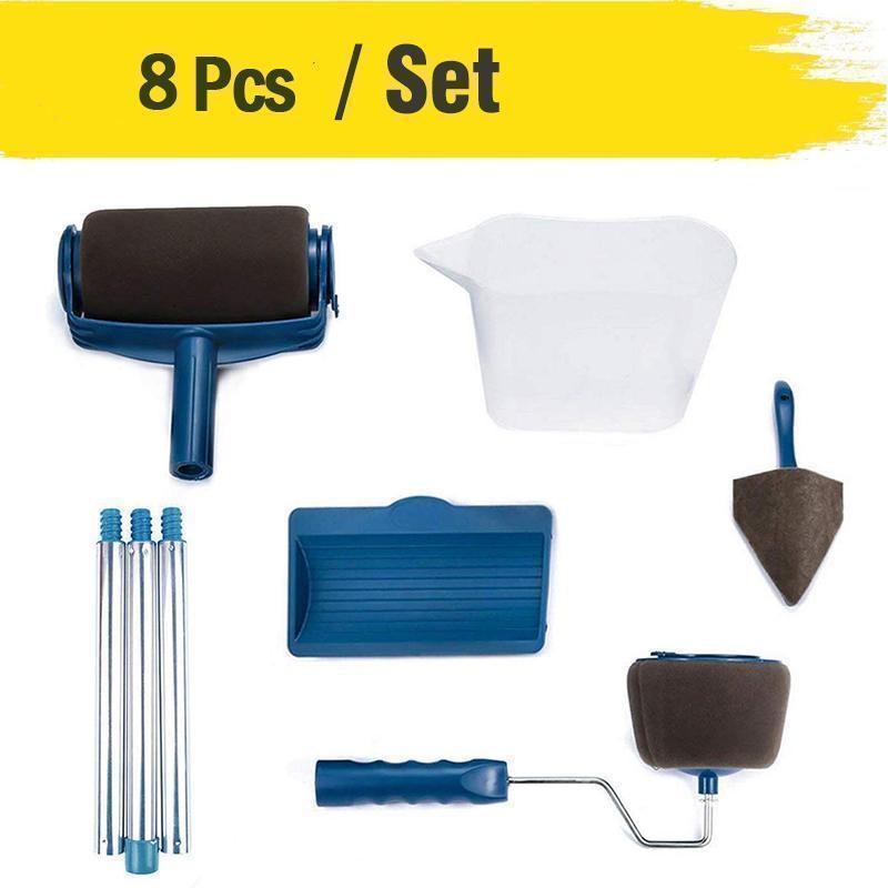 Mångsidig målarroller med ergonomiskt handtag, microfiber, effektiv och hållbar, perfekt för jämn målning av väggar och tak.