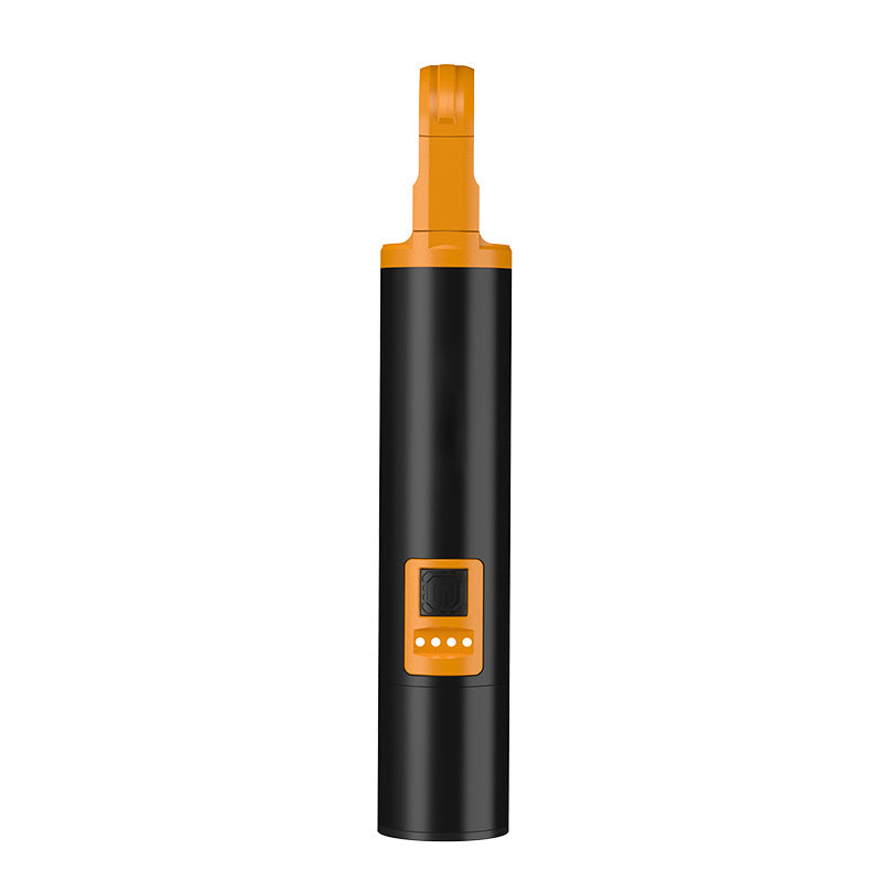 "Mångsidig Super Power LED-ficklampa med 1000 lumen, robust design, XHP50 LED, svart kropp, 3 ljuslägen, IP4-klassad."