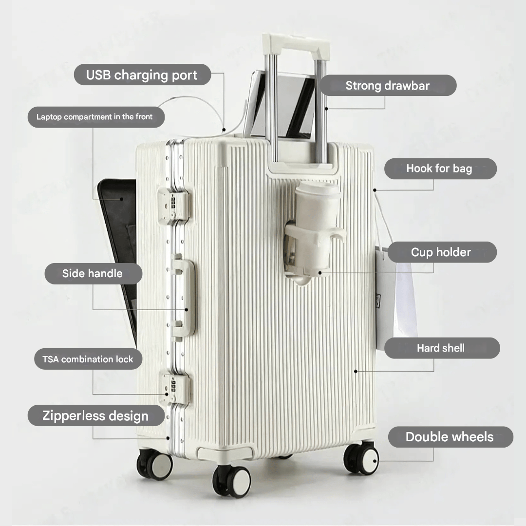 Kompakt handbagage med smarta funktioner, perfekt som kabinväska på flyget.