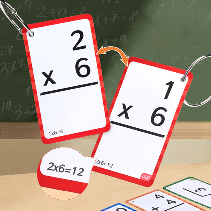 Matematiska flash-kort och pop fidget-diagram för barn med färgglada design. Interaktiv inlärning och taktil stimulans.