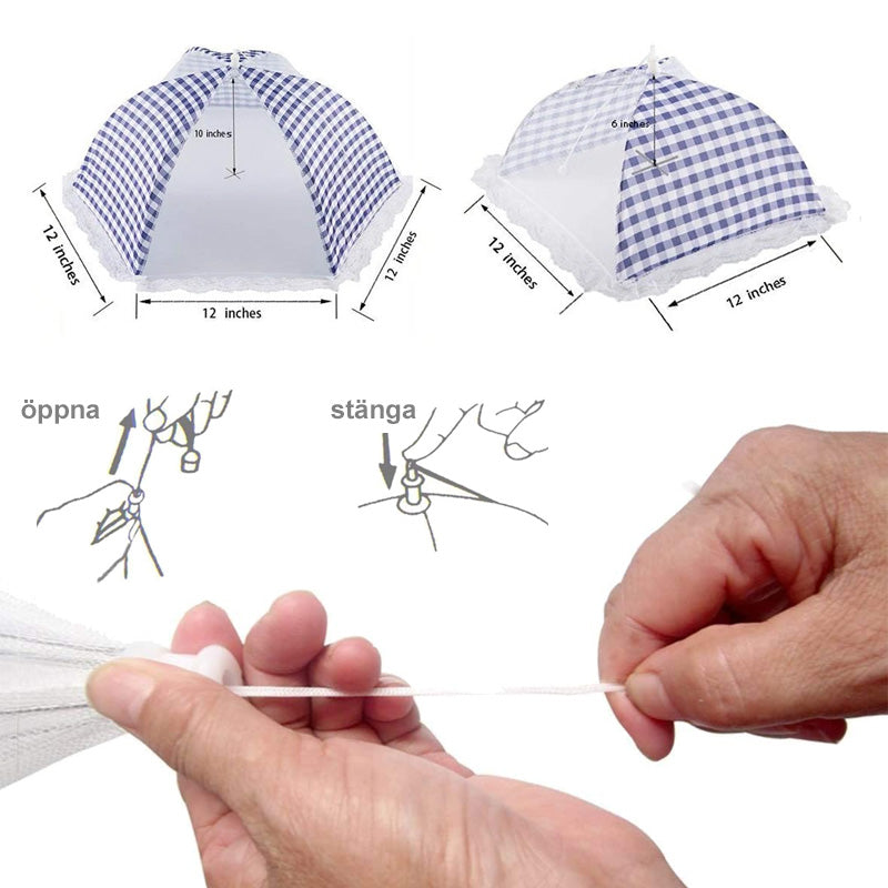 Matparaplyöverdrag för köket, set om 2, hindrar insekter. Rosfärgad, elegant och funktionell design för utomhusbruk.