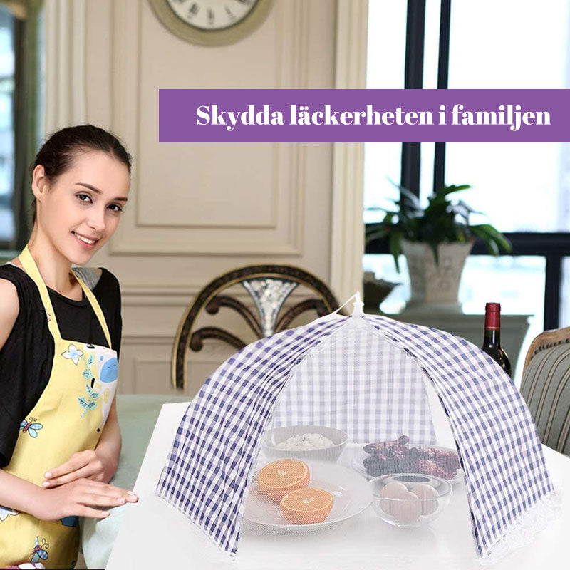 Matparaplyöverdrag för köket, set om 2, hindrar insekter. Rosfärgad, elegant och funktionell design för utomhusbruk.