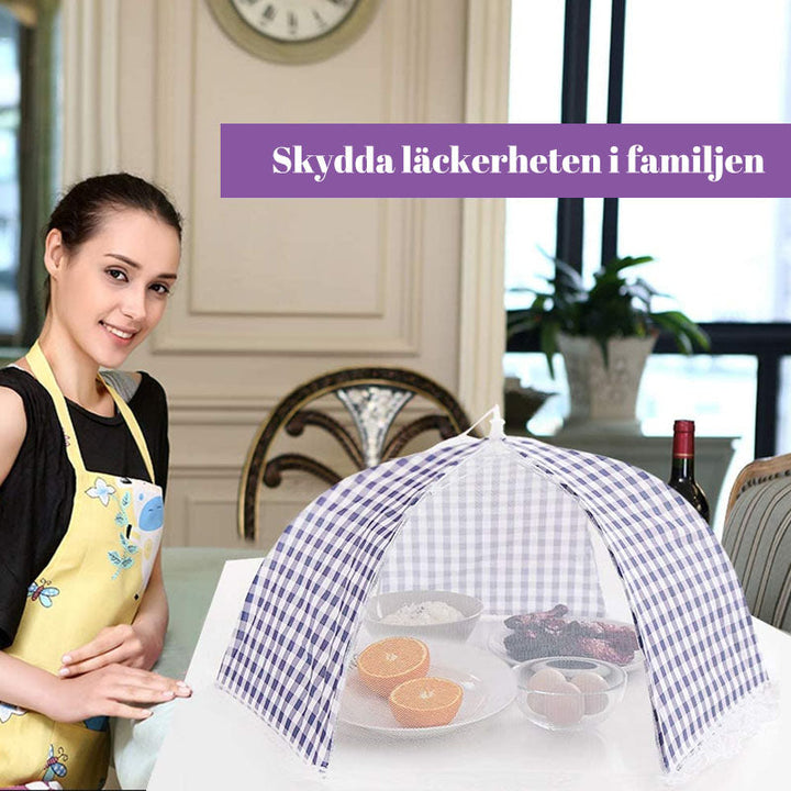 Matparaplyöverdrag för köket, set om 2, hindrar insekter. Rosfärgad, elegant och funktionell design för utomhusbruk.