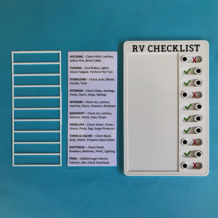 "Memo Checklista för barn, husbil, vårdgivare, 3D-printad i biologiskt nedbrytbar plast, kompakt och anpassningsbar design."