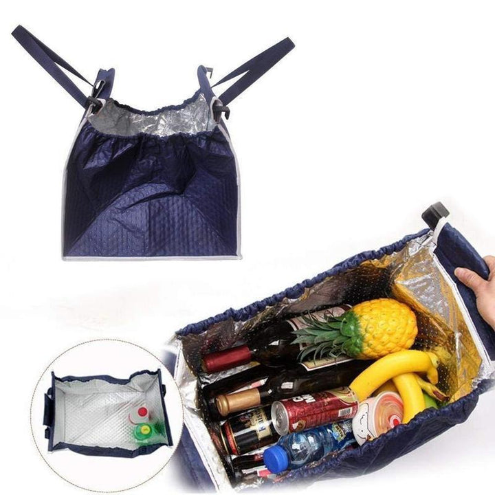 "Miljövänlig unisex shoppingväska, 37x37x25 cm, i slitstarkt nylon, rymlig, perfekt för stormarknadsshopping."