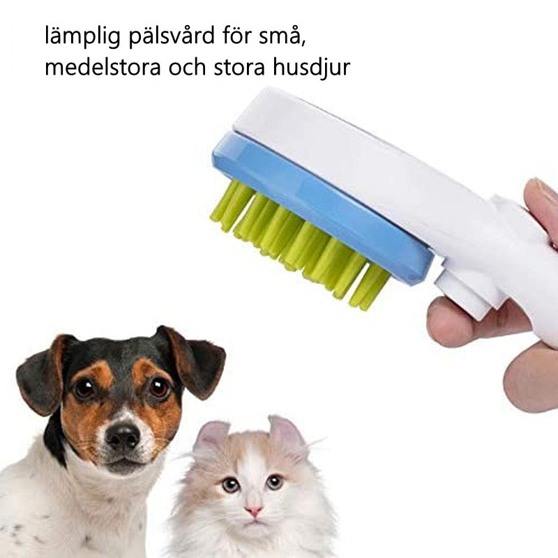 "Miljövänligt duschmunstycke för husdjur med silikonstrån, ergonomiskt handtag, vattenbesparande och massagefunktion."