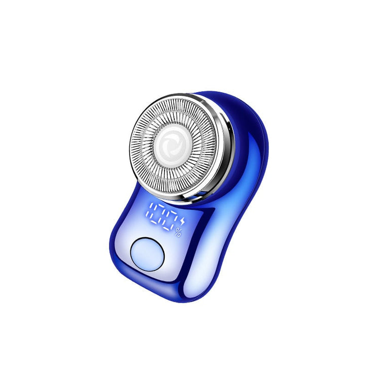 "Mini elektrisk rakapparat med smart digital display och kompakt design för effektiv herrrakning."