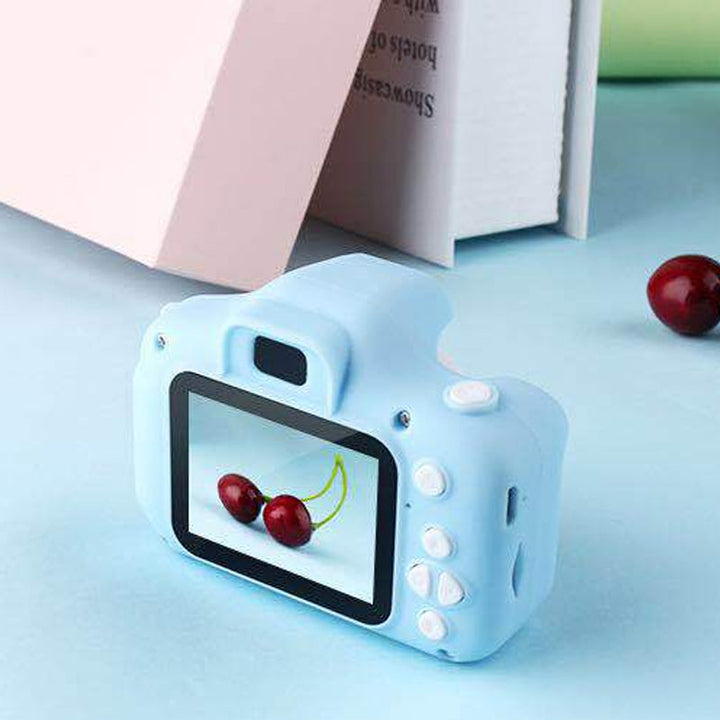 Mini HD digitalkamera för barn i ljusa färger med roliga fotoeffekter, perfekt för kreativa och lekfulla ögonblick.