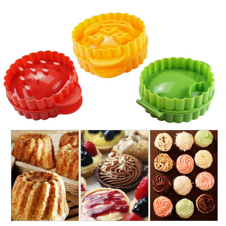 Mini Pajpress, färgglada mönster, köksverktyg för perfekta pajer, röd, grön, gul, kök & matlagning