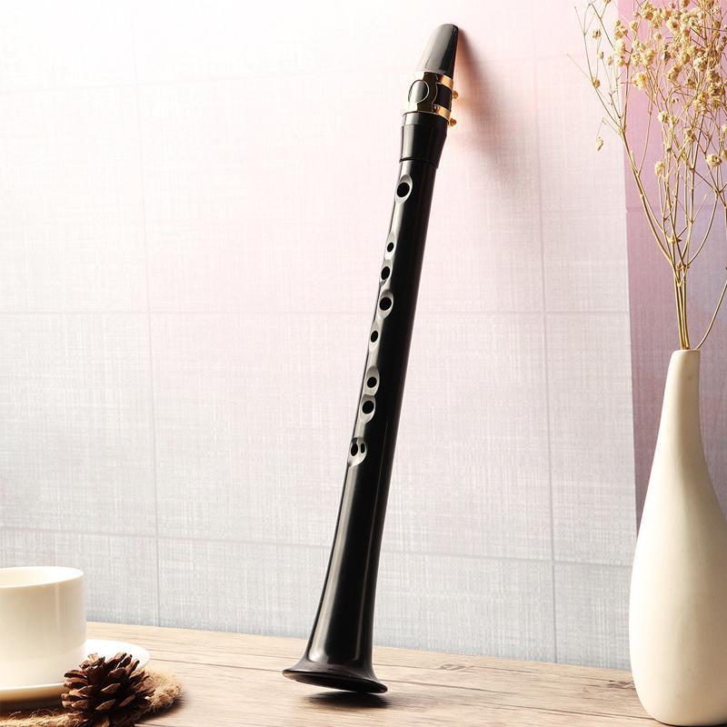 "Mini pocket saxofon för nybörjare, bärbar och lätt med solid ABS-konstruktion, ton nära riktig saxofon, svart färg."