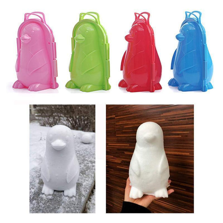 "Mini snögubbeform i färger röd, blå, grön och rosa, perfekt för att skapa små snögubbar för lek utomhus."