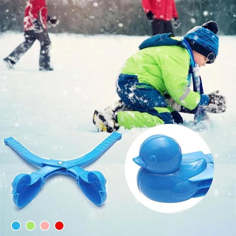"Mini snögubbeform i färger röd, blå, grön och rosa, perfekt för att skapa små snögubbar för lek utomhus."