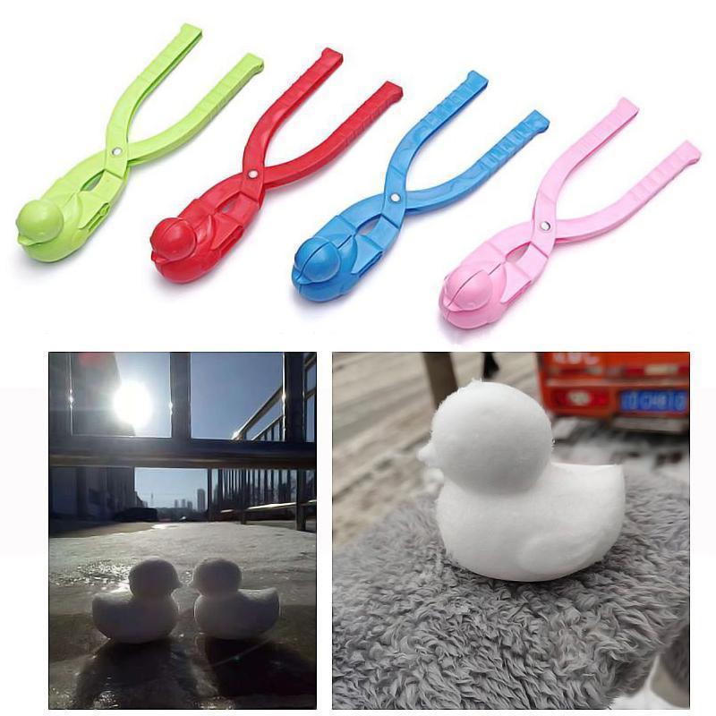 "Mini snögubbeform i färger röd, blå, grön och rosa, perfekt för att skapa små snögubbar för lek utomhus."