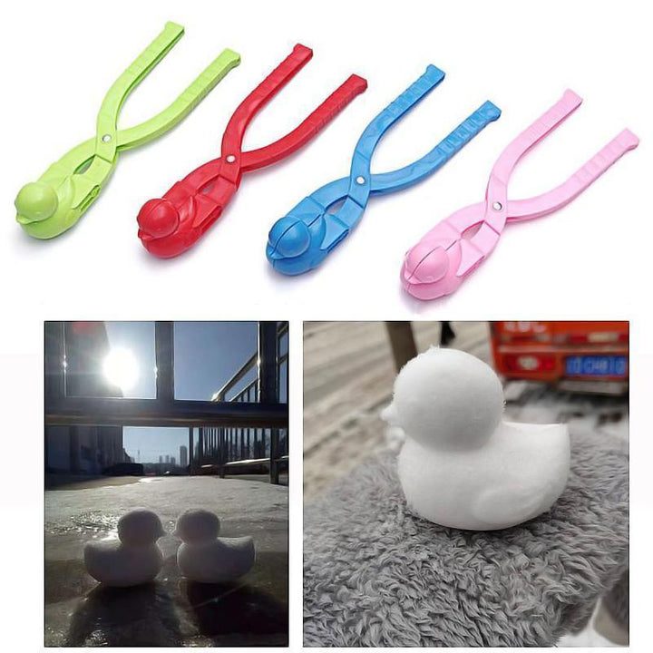 "Mini snögubbeform i färger röd, blå, grön och rosa, perfekt för att skapa små snögubbar för lek utomhus."