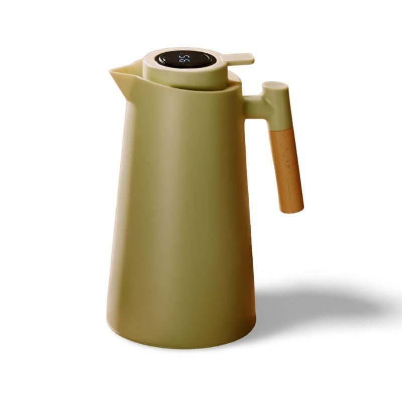 Minimalistisk 1L termosflaska, läcksäker för att hålla varma och kalla drycker under långa dagar.