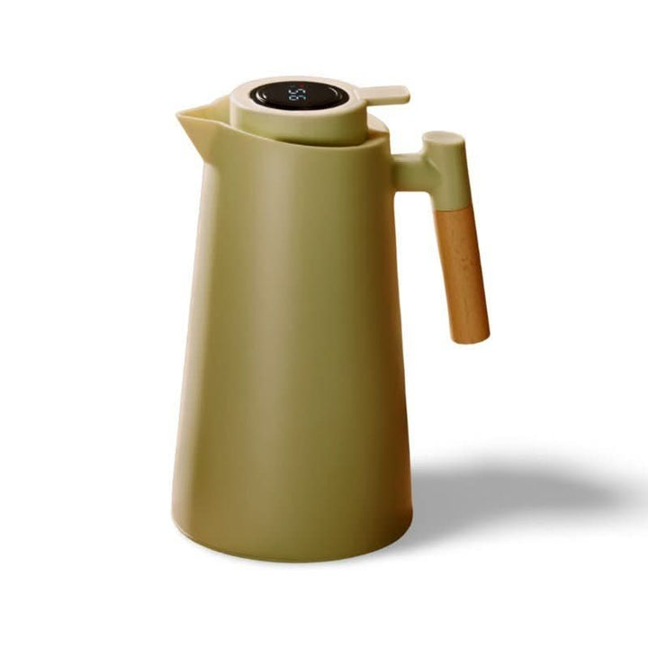 Minimalistisk 1L termosflaska, läcksäker för att hålla varma och kalla drycker under långa dagar.