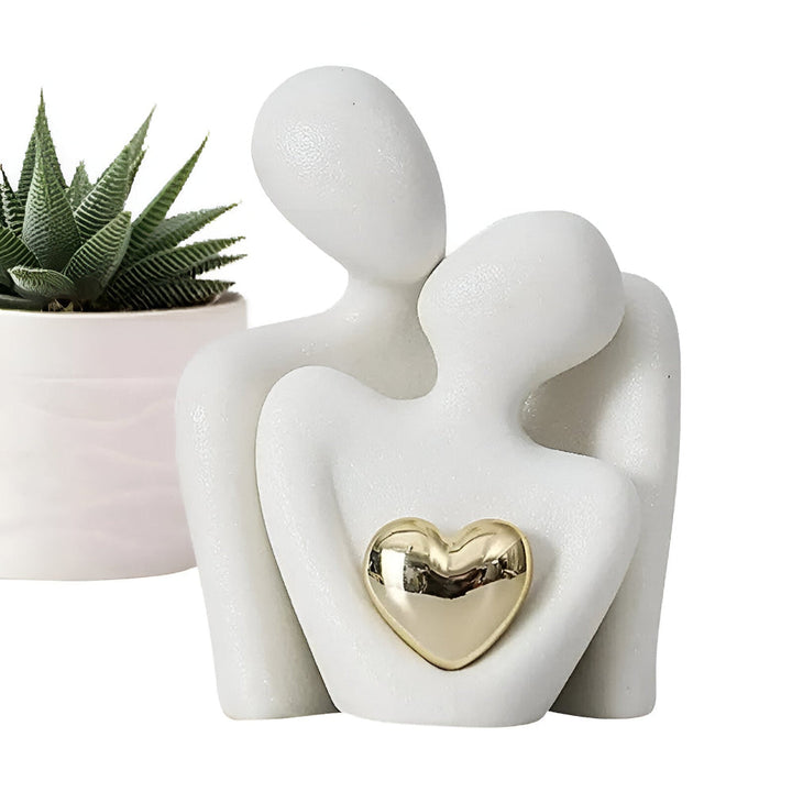Dekorativ keramisk parfigur, modern konst för heminredning. Enkel & elegant skulptur.