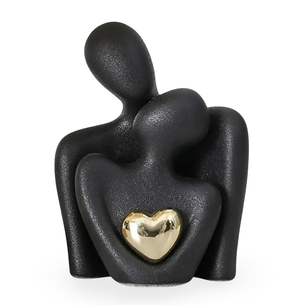 Modern minimalistisk parfigur i keramik, konstnärlig skulptur som elegant heminredning.