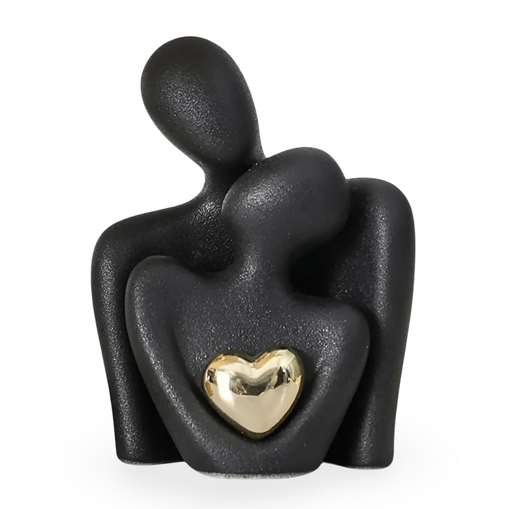 Modern minimalistisk parfigur i keramik, konstnärlig skulptur som elegant heminredning.