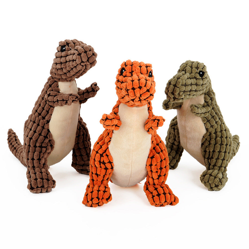 Kornsammets dinosaurie hundleksak, ett mjukt och roligt pipdjur för din hund.