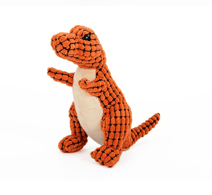 Hundleksak dinosaurie, slitstarkt pipdjur för lek och bus, idealisk valpleksak.