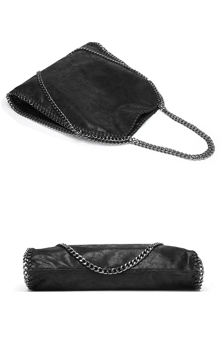 Mjuk, lyxig dam axelremsväska med elegant kedja. Perfekt modeaccessoar för en sofistikerad stil.