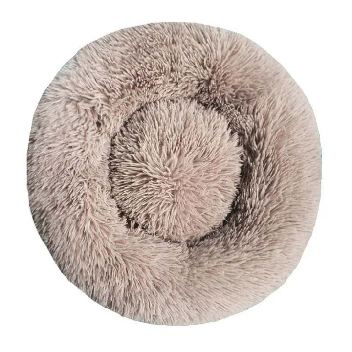 Hund- & kattbädd i supermjuk plysch. Rund design ger en ombonad & trygg sovplats.