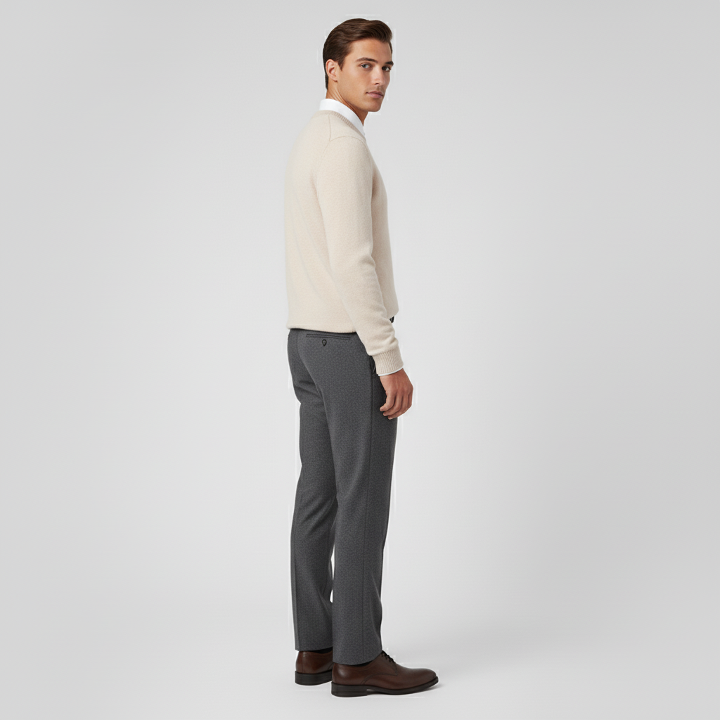 Bekväm stickad Charles herrtröja. Klassisk rundhalsad design för elegant herrmode & vinter.
