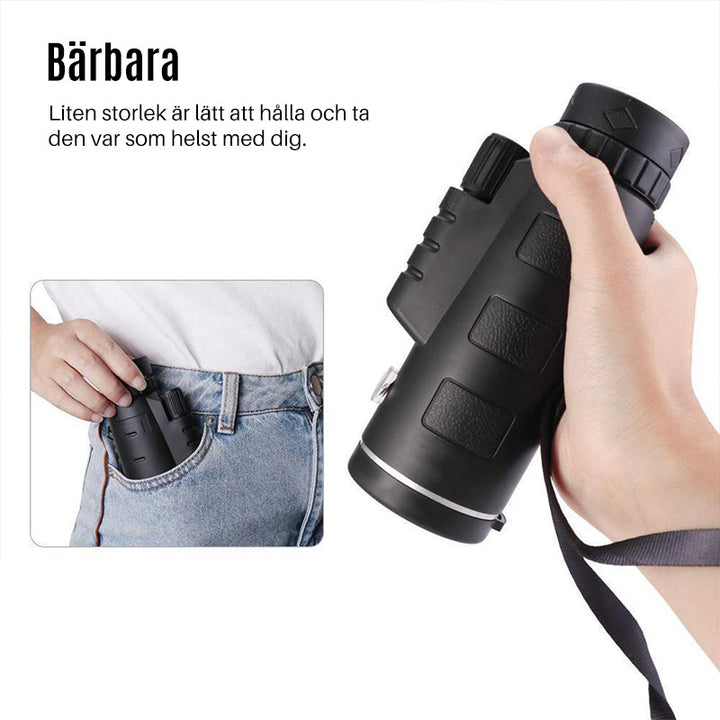 "Mobilkameralins för äventyr, kristallklart glas, passar smartphones, perfekt för fotoentusiaster och naturfotografi."