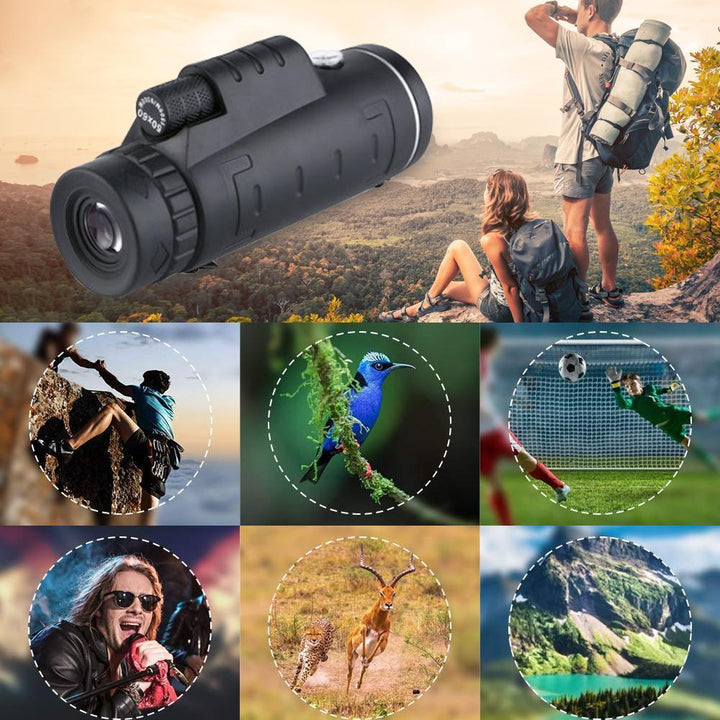 "Mobilkameralins för äventyr, kristallklart glas, passar smartphones, perfekt för fotoentusiaster och naturfotografi."