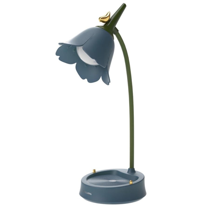 Modern, blomformad LED-lampa. En stilfull och bärbar bordslampa som kompletterar heminredningen.