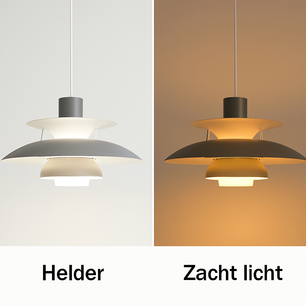 Stilren rund taklampa med LED-belysning, skapar elegant atmosfär i kontor och hem.