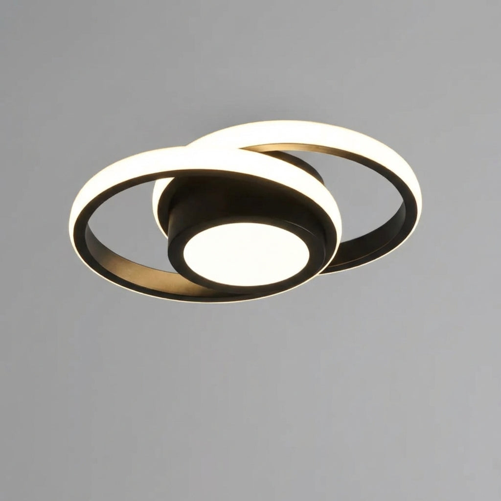 Svart rund LED-taklampa med elegant formgivning