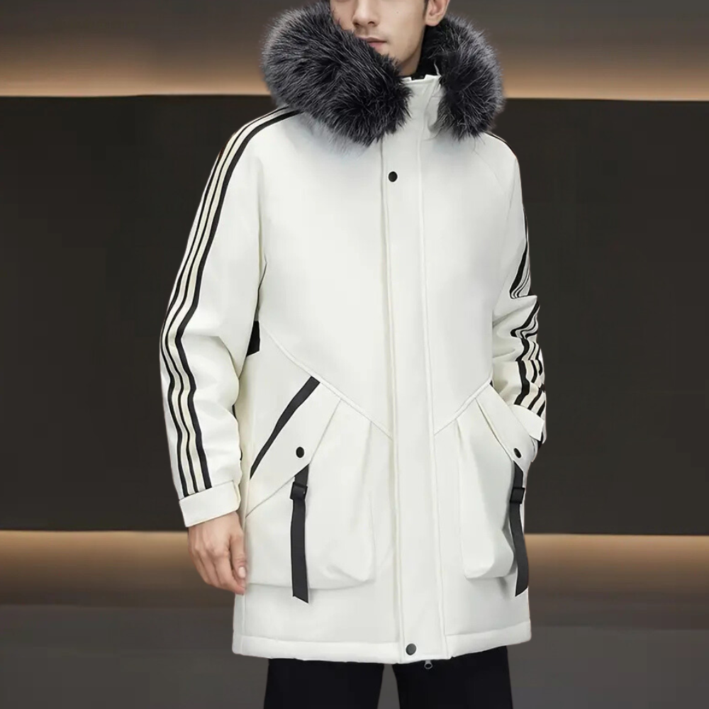 Snygg herr vinterjacka, en varm och modern parkas. Det ultimata ytterplagget för stil och komfort under vintern.