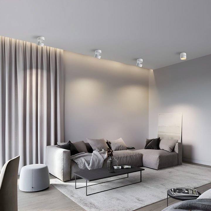 Flexibel LED spotlight taklampa, idealisk för att framhäva inredningsdetaljer.