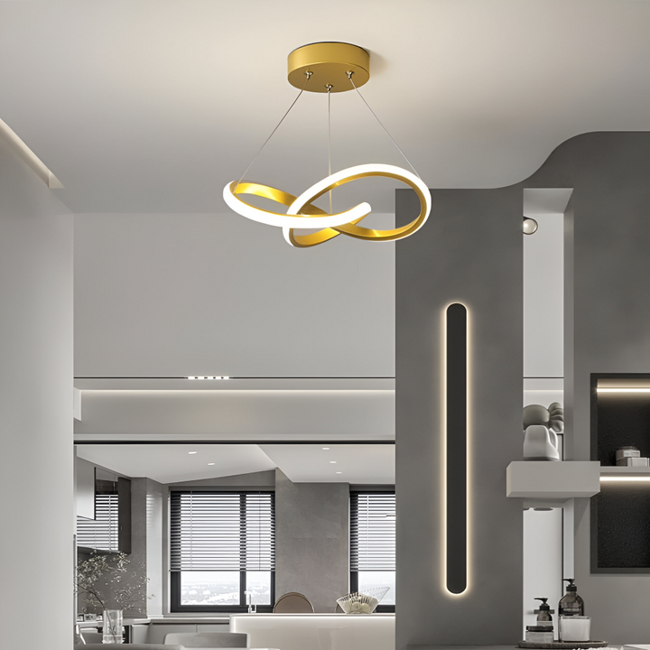 Modern LED taklampa Spirale, 24 cm. Elegant designlampa för vardagsrum och hall. Energieffektiv.