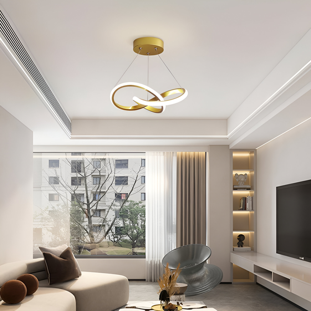 Elegant spiralformad LED taklampa, 24 cm. Modern takbelysning för vardagsrum, hall och sovrum.