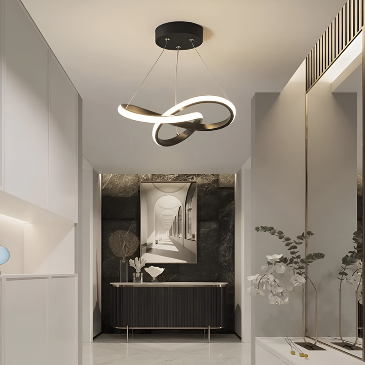 Modern spiral LED taklampa, 24 cm. Perfekt designlampa för att lysa upp vardagsrum och hall.