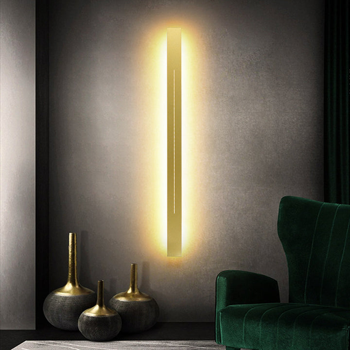 Modern svart LED-vägglampa, elegant inomhusbelysning för vardagsrum.