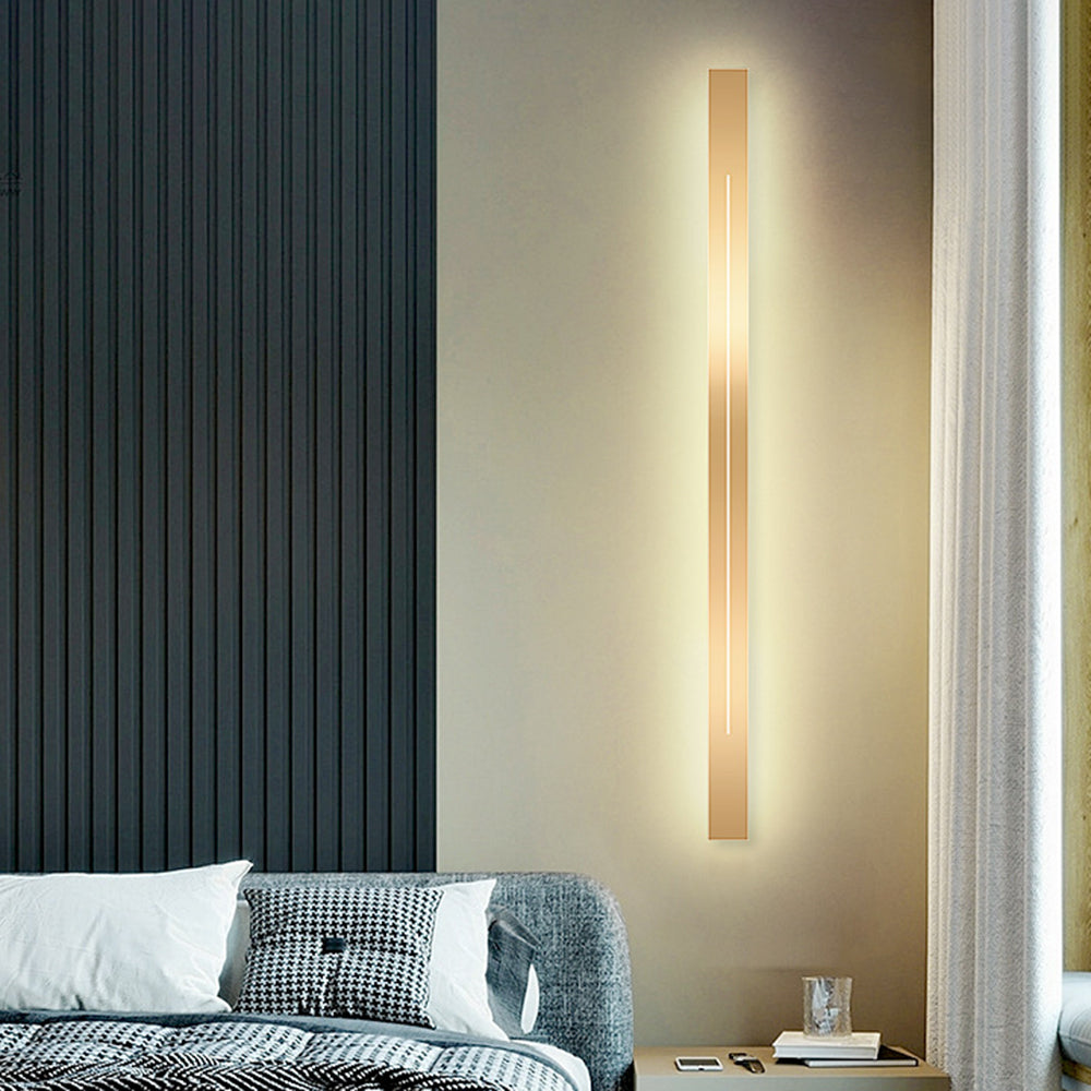 Svart modern LED-vägglampa, dimbar inomhusbelysning för hall.