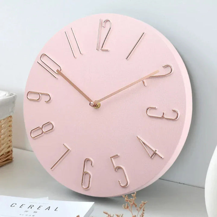 Modern minimalistisk väggklocka med tyst urverk. Rund designklocka som passar utmärkt för hemdekoration.