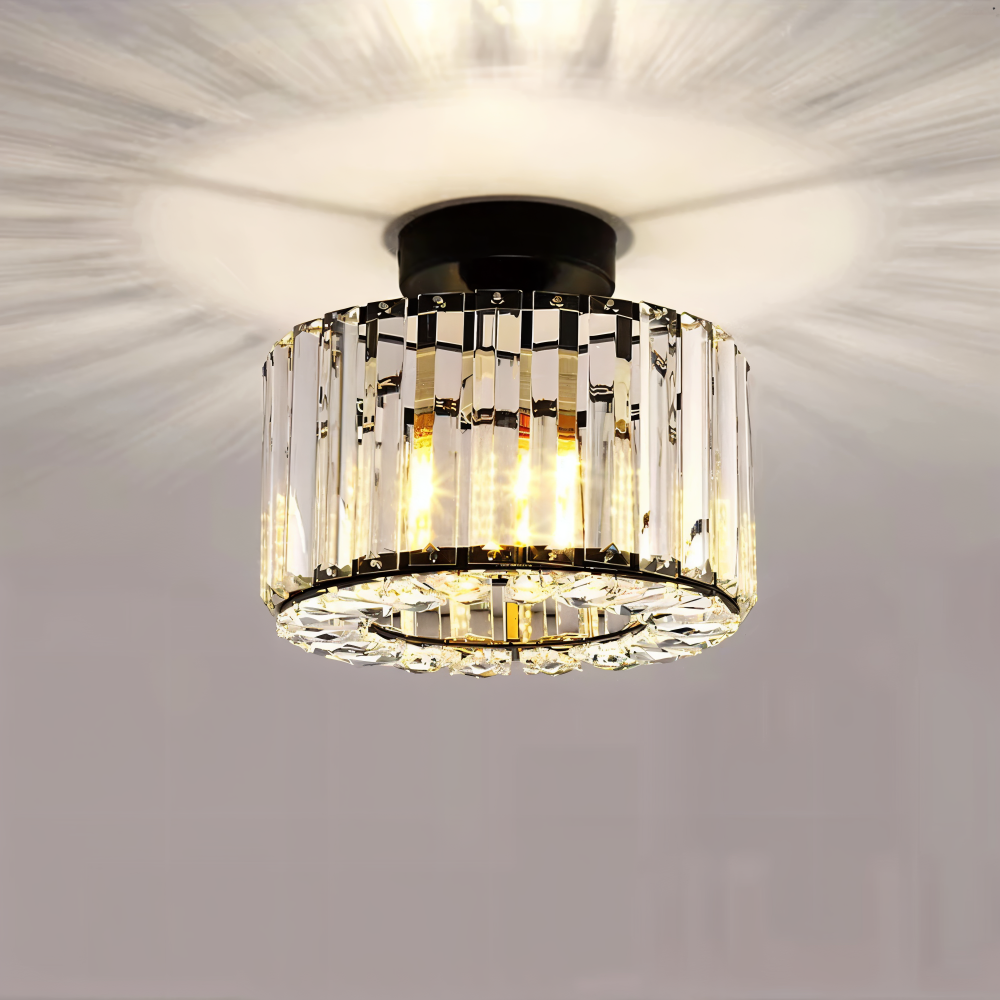 Vit rund taklampa, modern design med LED-belysning för ett ljust hem.