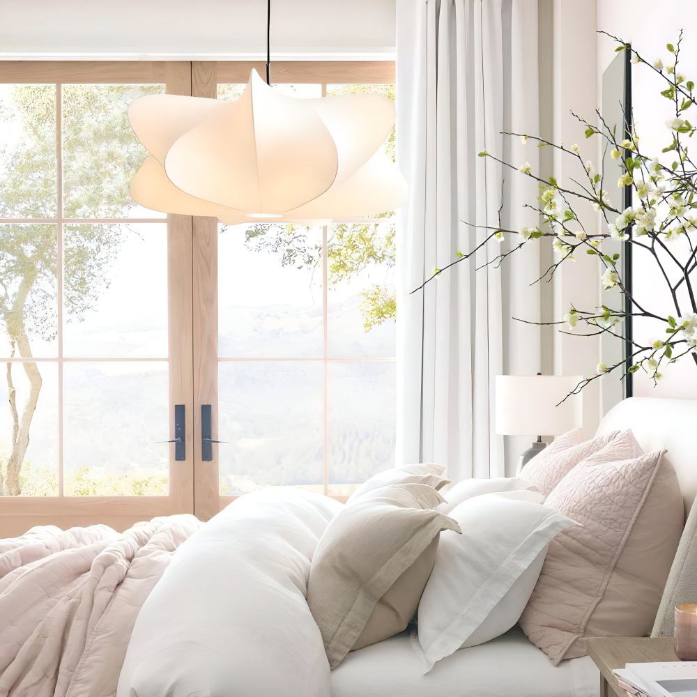 Designpendellampa, Wabi Sabi estetik. Modern belysning för matplatsen, ger varmt och behagligt sken.