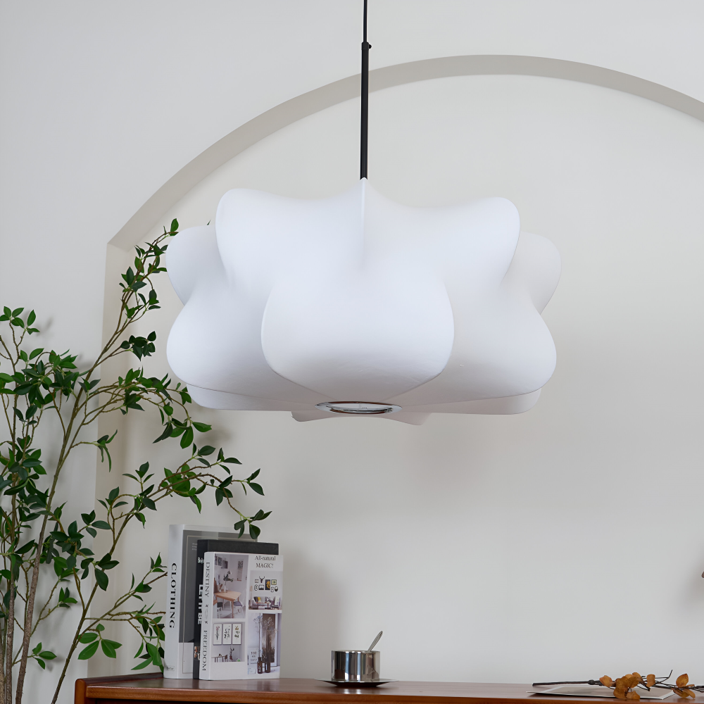 Unik Wabi Sabi taklampa, japansk estetik. Hänglampa för en rofylld atmosfär i sovrummet.
