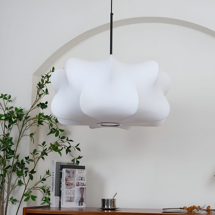Unik Wabi Sabi taklampa, japansk estetik. Hänglampa för en rofylld atmosfär i sovrummet.