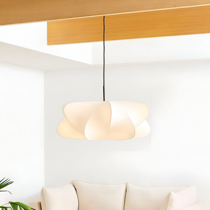 Handgjord känsla Wabi Sabi pendellampa. Modern design för en rofylld inredning. Japansk stil.