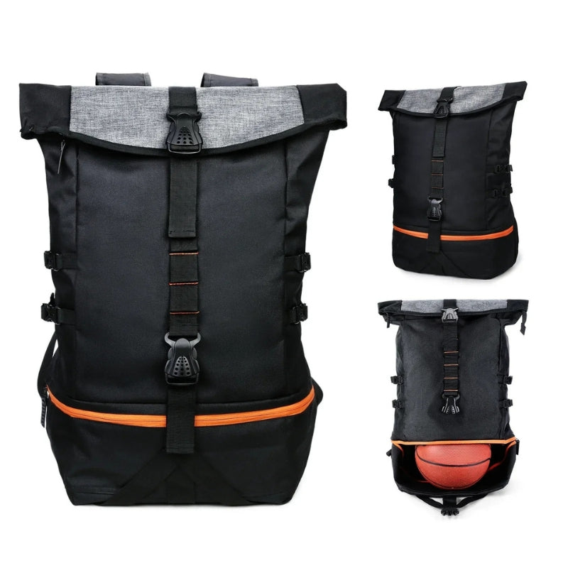 Praktisk unisex ryggsäck 35L med sidofickor och kompressionsremmar. Optimal reseryggsäck och sportväska för organisering.