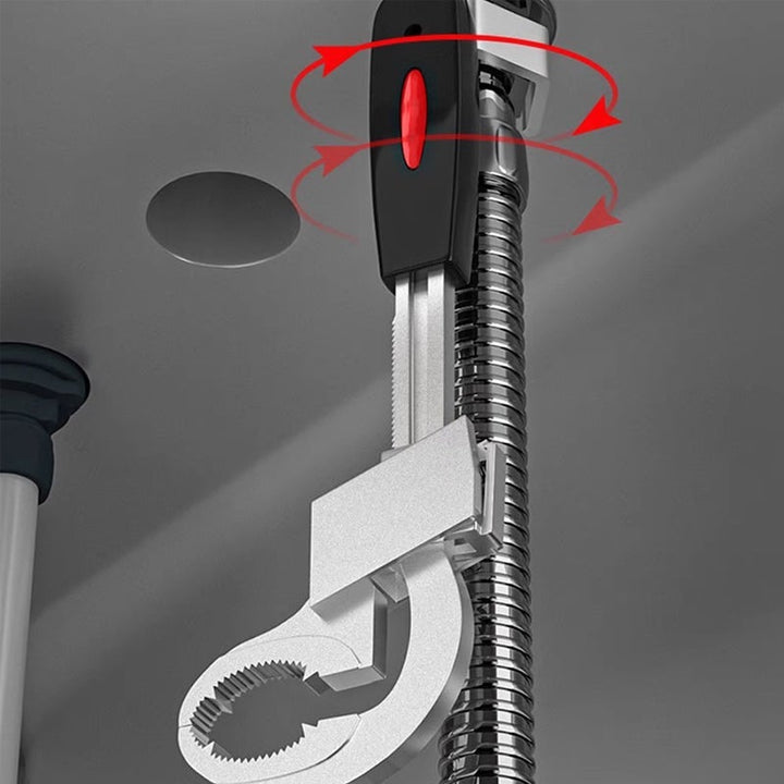 "Multifunktionell aluminium badrumsrörtång med ergonomiskt handtag och silverfärg, perfekt för VVS-arbeten."
